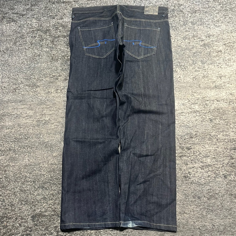 Vintage Enyce Jeans Mens 42x34 Blue Distressed Baggy Wide Leg Skater Y2K